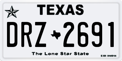 TX license plate DRZ2691