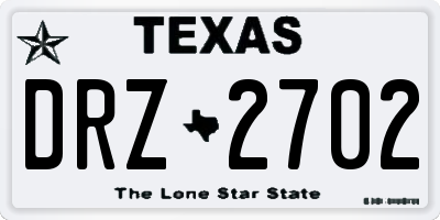 TX license plate DRZ2702