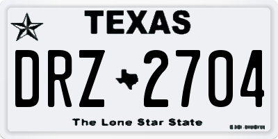 TX license plate DRZ2704