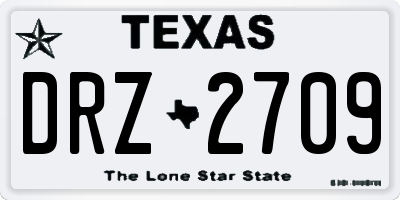 TX license plate DRZ2709