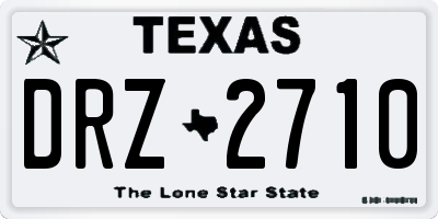 TX license plate DRZ2710