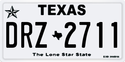 TX license plate DRZ2711