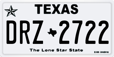 TX license plate DRZ2722
