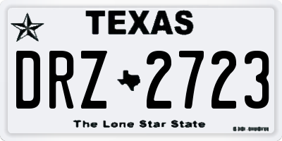 TX license plate DRZ2723