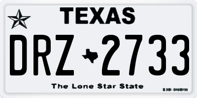 TX license plate DRZ2733