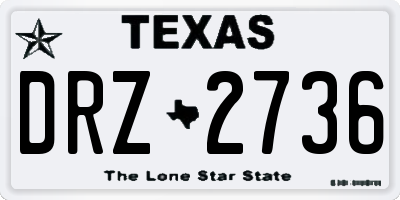 TX license plate DRZ2736