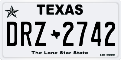 TX license plate DRZ2742
