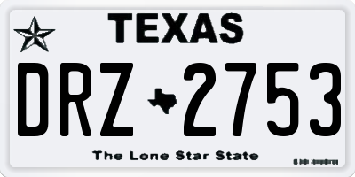 TX license plate DRZ2753