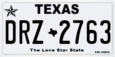 TX license plate DRZ2763