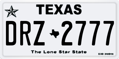 TX license plate DRZ2777