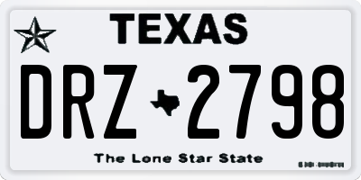 TX license plate DRZ2798
