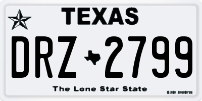 TX license plate DRZ2799