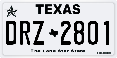 TX license plate DRZ2801