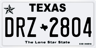 TX license plate DRZ2804