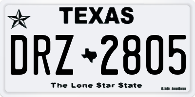 TX license plate DRZ2805