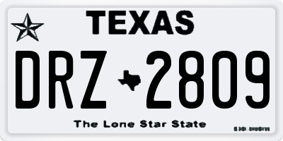 TX license plate DRZ2809