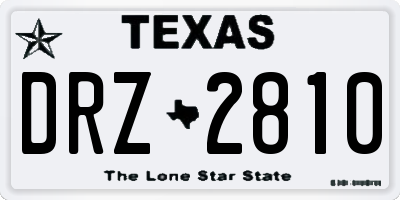 TX license plate DRZ2810