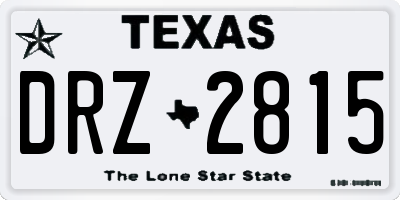 TX license plate DRZ2815