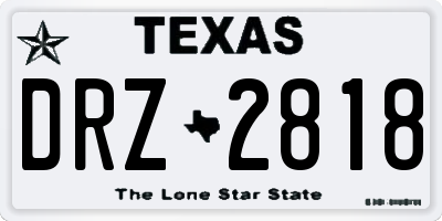 TX license plate DRZ2818