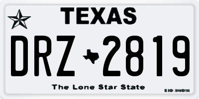 TX license plate DRZ2819