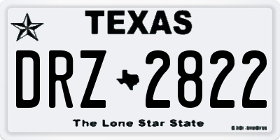 TX license plate DRZ2822