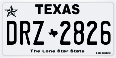 TX license plate DRZ2826