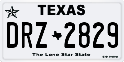 TX license plate DRZ2829