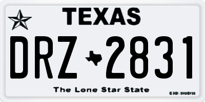 TX license plate DRZ2831