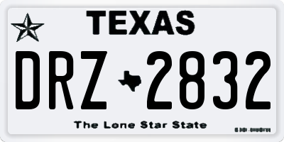 TX license plate DRZ2832