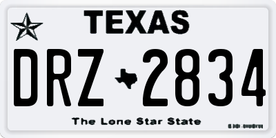 TX license plate DRZ2834