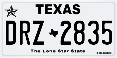 TX license plate DRZ2835