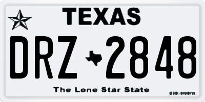 TX license plate DRZ2848