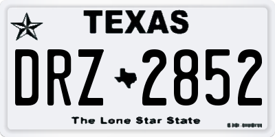 TX license plate DRZ2852