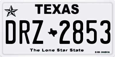 TX license plate DRZ2853