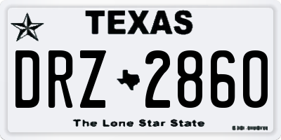 TX license plate DRZ2860