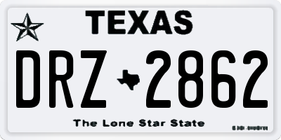 TX license plate DRZ2862