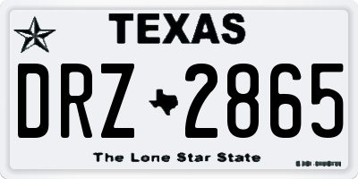 TX license plate DRZ2865