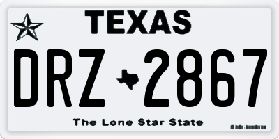 TX license plate DRZ2867