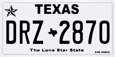 TX license plate DRZ2870