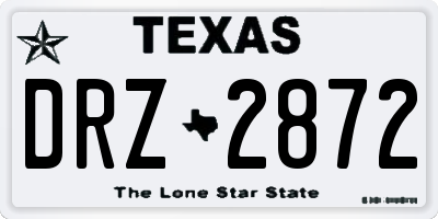 TX license plate DRZ2872