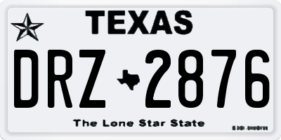 TX license plate DRZ2876