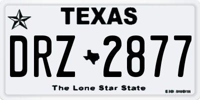 TX license plate DRZ2877