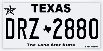 TX license plate DRZ2880