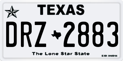 TX license plate DRZ2883
