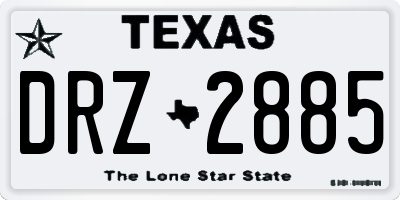 TX license plate DRZ2885