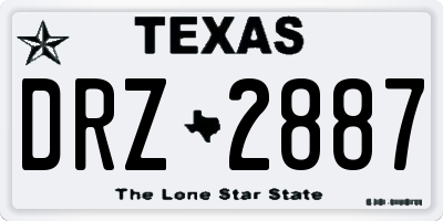 TX license plate DRZ2887