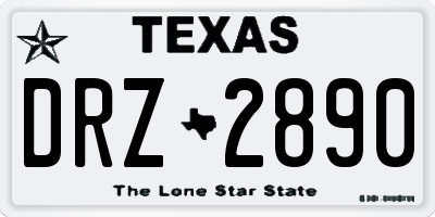 TX license plate DRZ2890