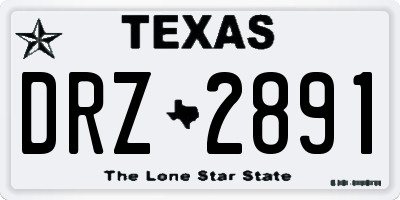 TX license plate DRZ2891