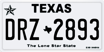 TX license plate DRZ2893