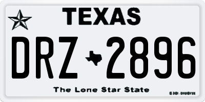 TX license plate DRZ2896